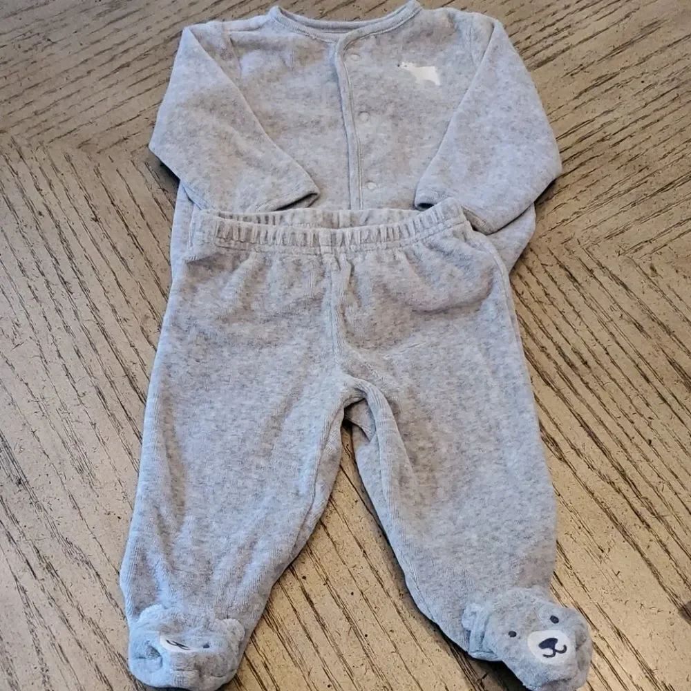 3 month by Carters jacket and footed pants.